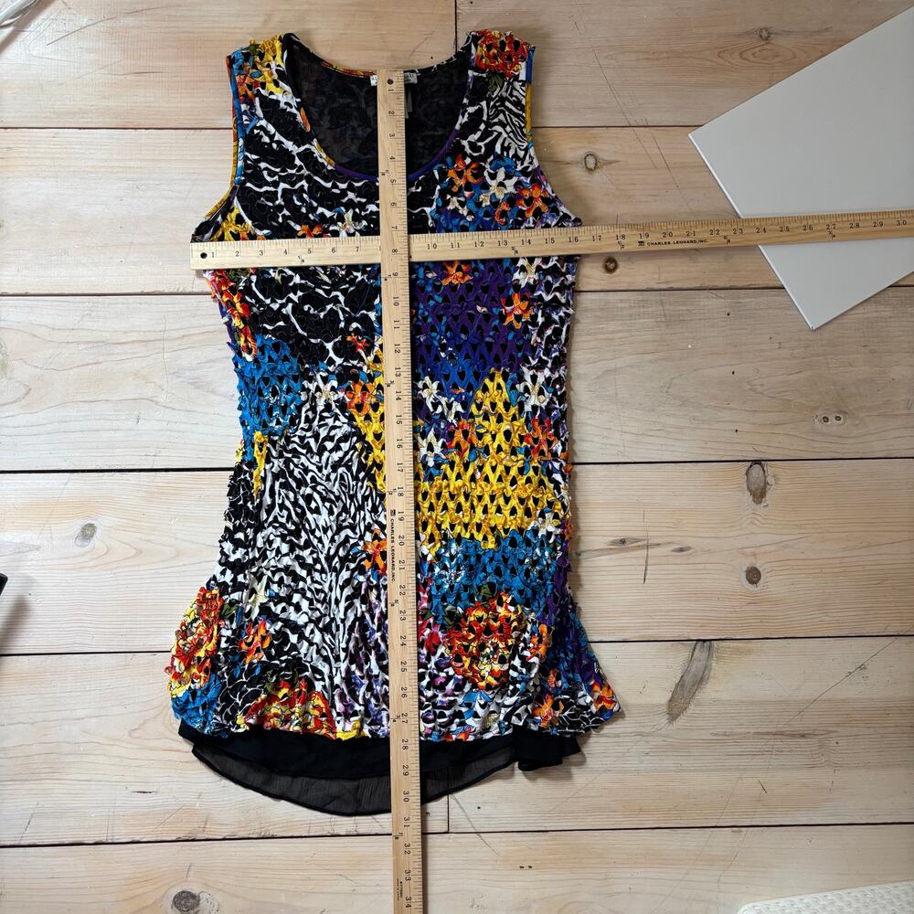 Alberto Makali EUC Women's Cutout Textured Tank Colorful Size M - Picture 4 of 4
